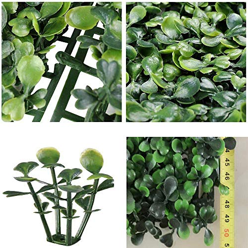 TNPSHOP 12x Artificial Boxwood Mat Wall Hedge Decor Privacy Fence Panel Grass 20x20