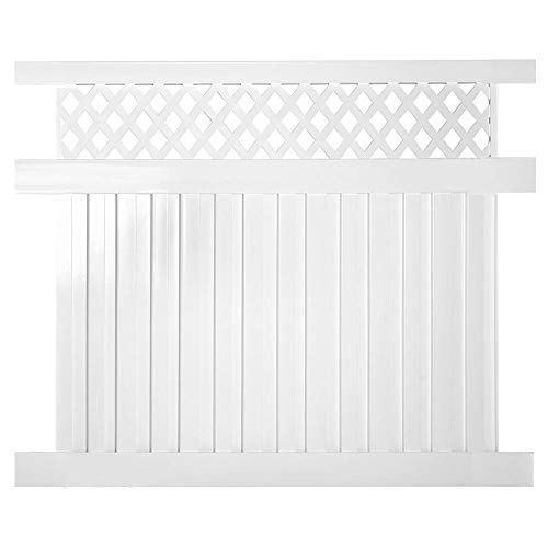 Weatherables Clearwater 6 ft H x 6 ft W White Vinyl Privacy Fence Panel Kit