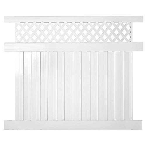 Weatherables Clearwater 6 ft H x 6 ft W White Vinyl Privacy Fence Panel Kit