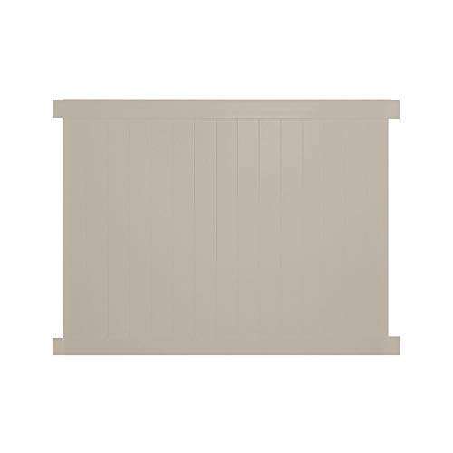 Weatherables Savannah 6 ft H x 8 ft W Khaki Vinyl Privacy Fence Panel Kit