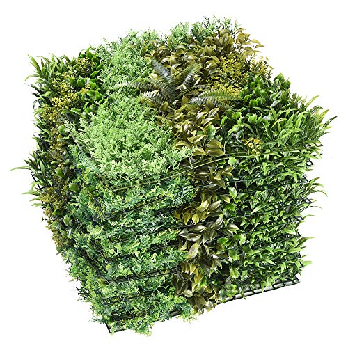 Yescom 20x20 Artificial Hedge Panels Decorative Greenery Wall Fence Mat Privacy Screen Topiary Hedge Panel 12 Pack