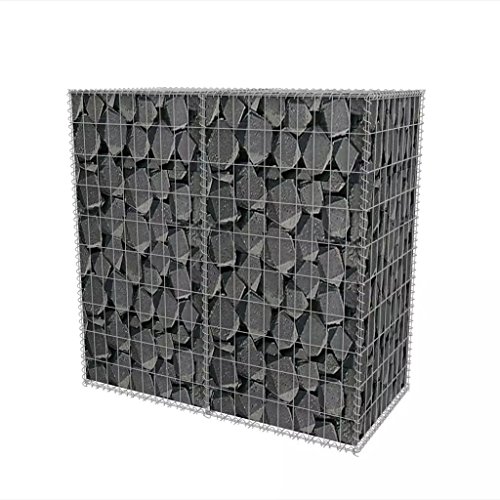 Festnight Gabion Basket Galvanized Steel Planter Fencing Wire Patio Flower Plant Bed Stone Wire Garden Outdoor Landscape Galvanized Steel Walls Panels 394 x 197 x 394 L x W x H