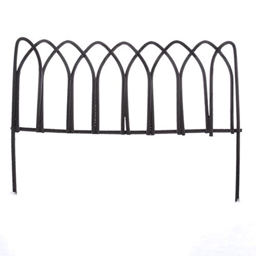 Group of 4 Rustic Metal Gothic Arched Fence Sections for Crafting Fairy Gardens and Displays