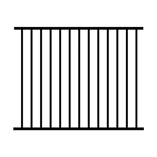 Jerith 48 x 72 in Black Unassembled 2-Rail Aluminum Fence Section