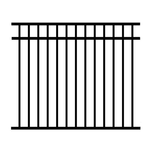 Jerith 54 x 72 in Black Unassembled 3-Rail Aluminum Fence Section