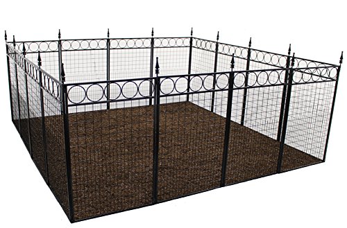 Terra Garden Fence Westchester GF-1-2 Additional Fence Sections 2-Pack Black