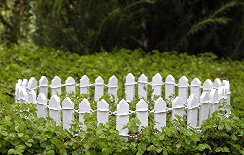 Chsgjy Miniature Dollhouse Fairy Garden Accessories ~ White Wood Picket Fence 1 Inch
