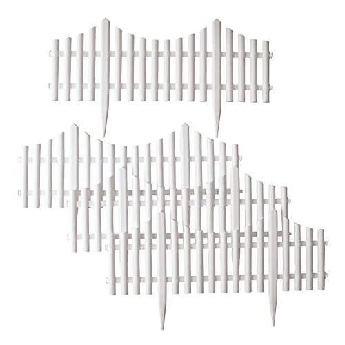 Flexible White Picket Fence Garden Border - 4pcs