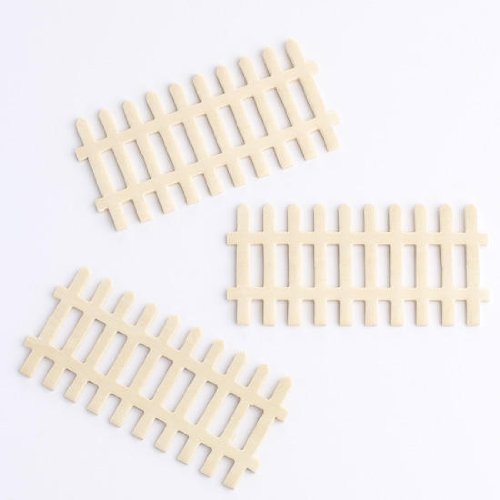 Package Of 12 Natural Unfinished Wood Picket Fences Perfect For Dollhouses Fairy Gardens And Crafting