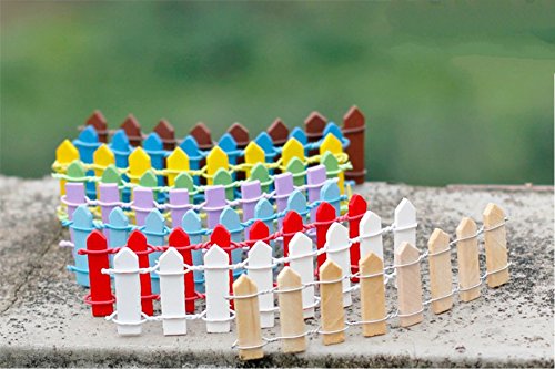 Sun-e 1010 Different Colors In Set Moss Fairy Miniature Fairy Garden Wood Picket Fence Home Decoration Outdoor