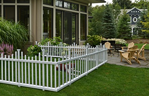 Zippity Outdoor Products Zp19001 No-dig Vinyl Picket Unassembled Garden Fence 2 Pack 30&quot X 58&quot White