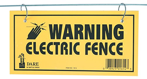 Dare Products 1614-3 185809 Electric Fence Warning Sign 3 Pack Yellow
