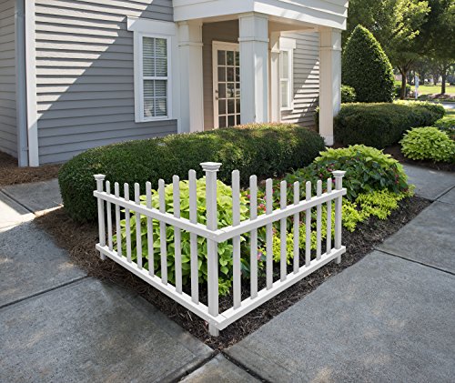 Zippity Outdoor Products Zp19007 No-dig Vinyl Corner Picket Unassembled Accent Fence 42&quot X 30&quot White
