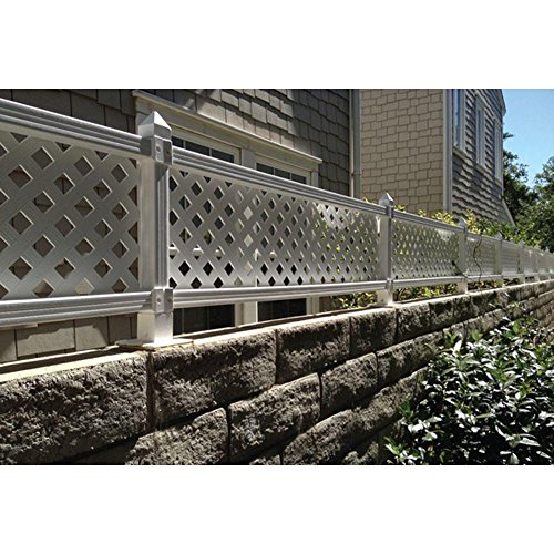 1 ft H x 4 ft W White Modular Vinyl Lattice Fence Panel 4-Pack