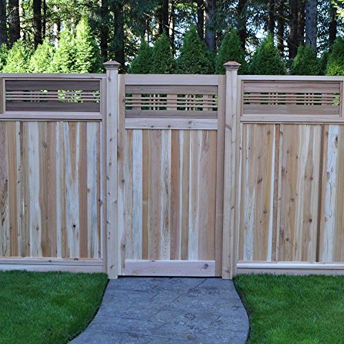 35 ft H W x 6 ft H H Western Red Cedar Flat Top Horizontal Lattice Fence Gate