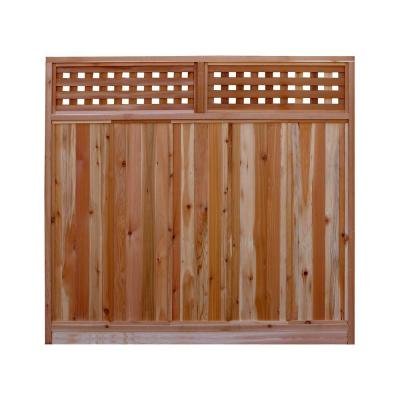 6 Ft H X 6 Ft W Western Red Cedar Checker Lattice Top Fence Panel Kit