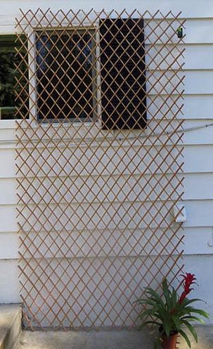 Set of 2 Pcs Peeled Willow Expandable Lattice Fence 72H X 72L Light Mahogany Color