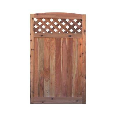 Signature Development 35 ft H W x 6 ft H H Western Red Cedar Arch Top Diagonal Lattice Fence Gate