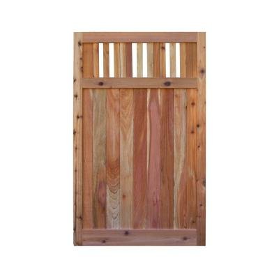 Signature Development 35 ft H W x 6 ft H H Western Red Cedar Flat Top Vertical Lattice Fence Gate