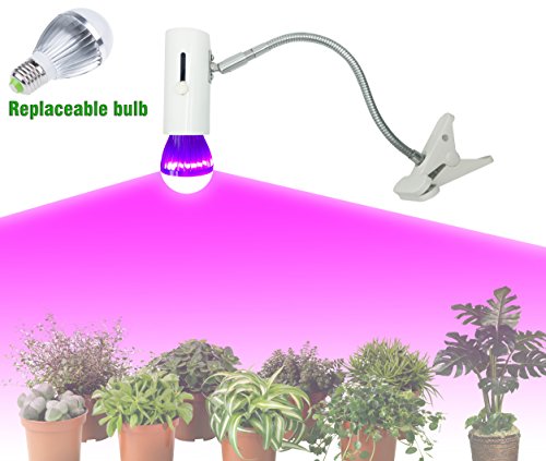 Plant Grow Light Desk Lamp For Garden Greenhouse And Hydroponic Aquatic And Office With 5w Plant Grow Light Bulb