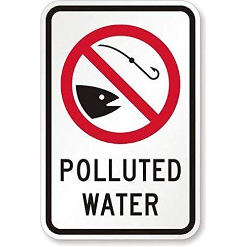 Art Wall Decor Aluminum Sign-16x12Polluted Water with Graphic Sign B7994 Retro Metal Sign Vintage Garage Shed Gift Vintage Metal Signs - Outdoor Indoor Sign Wall Decoration