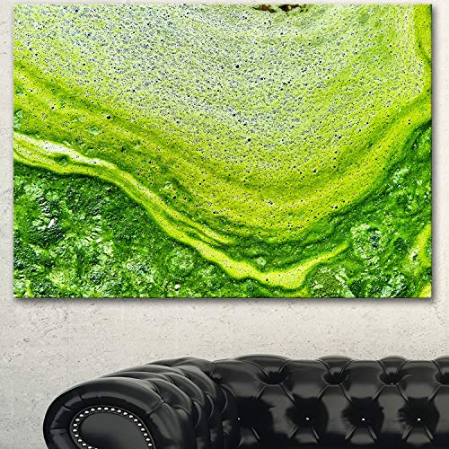 DESIGN ART Designart Polluted Water with Algae in Green Large Abstract Canvas Artwork 12 in Wide x 8 in high - 1 Panel