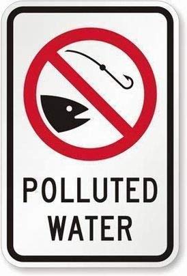 LoMall Polluted Water Graphic Sign Unique Tin Metal Sign Warning Sign Wall Decor Street Sign 8x12