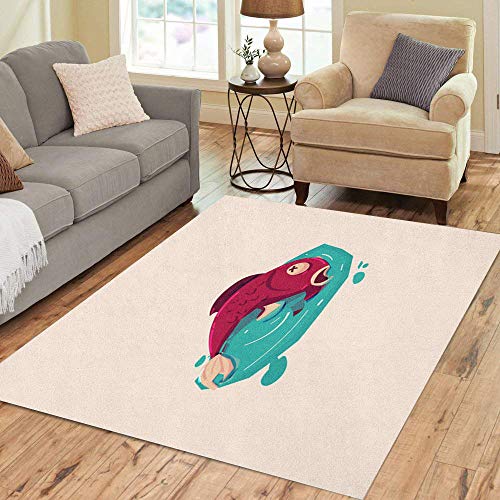 Semtomn Area Rug 2 X 3 Marine Dead Fish in Polluted Water Pollution River Sea Home Decor Collection Floor Rugs Carpet for Living Room Bedroom Dining Room