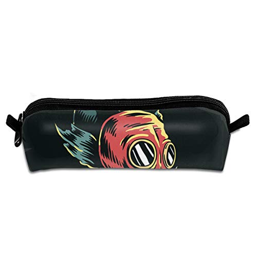 TYTland Fish Wear Gas Mask in Polluted Water Student Durable Pencil Case Zipper Stationery Pouch Bag
