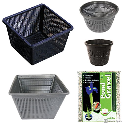 Large Pond Planting Basket Kit Includes 8 Large Sized Baskets and Pond Gravel