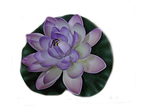 Ewandastore 1pcs Artificial Floating Foam Lotus Water Lily Pond Decor Plants Flower Purple