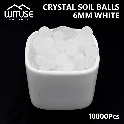 SOILLESS Plant Crystal Soil Grow Water Beads White Magic Jelly Ball X10000