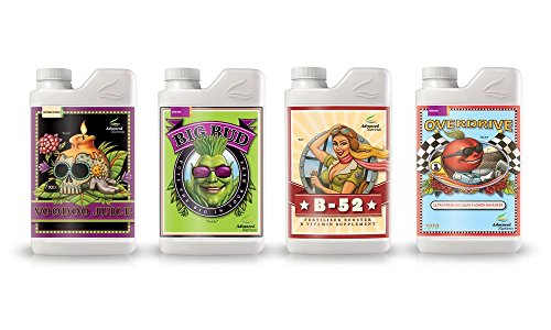 Advanced Nutrients Voodoo Juice Big Bud B-52 Overdrive Plant Fertilizer Booster Enhancer Hobbyist Bundle 250ml84 oz