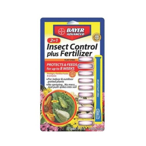 Bayer Advanced 701710 2-in-1 Insect Control Plus Fertilizer Plant Spikes 10-spikes