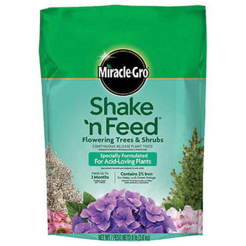 Miracle-Gro Shake n Feed Continuous Release Plant Food for Flowering Trees and Shrubs 8-Pound Slow Release Plant Fertilizer