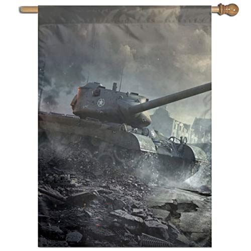 Garden Flag Tank Battlefield Lawn Banner Outdoor Yard Home Flag Wall Decoration Flag 27 X 37