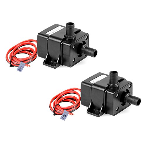 MOUNTAIN_ARK 2 Pack DC 12V Mini Submersible Water Pump 240LH 63 Gallon for Aquarium Garden Pond Fall Hydroponic Fountains