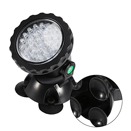 Tbest Lawn Light Underwater Light Waterproof IP 68 Submersible Spotlight with 36-LED Bulbs 15W Multi-Color Spot Light for Aquarium Garden Pond Pool Tank Fountain Waterfall