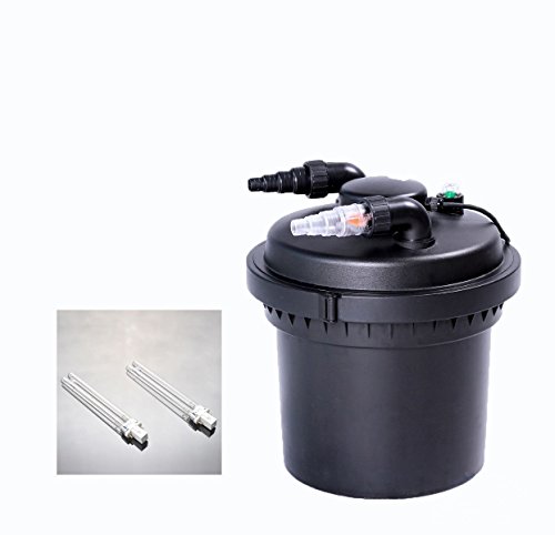 2100 Gal Pressure Pond Filter 13w Uv Sterilizer Aquarium Filter Koi Fish Free Replacement Bulb