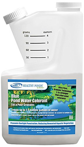 Healthy Ponds 52017 Pond Water Colorant Blue Tilt n Pour Granules 24 Ounces Treats up to 25 Million Gallons