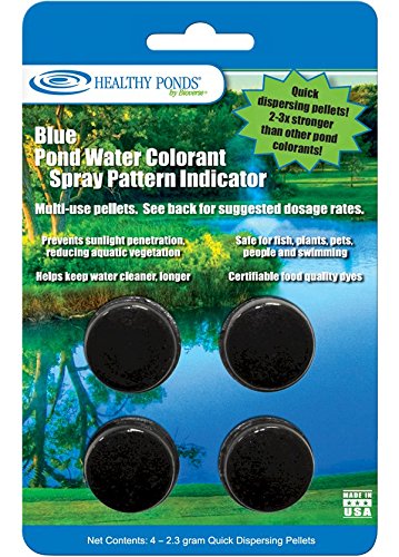 Healthy Ponds 52021 Pond Water ColorantSpray Pattern Indicator Pellets 4 Blue Each Pellet Treats 4100 Gallons of Water or 1 Gallon SPI Solution