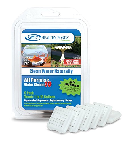Healthy Ponds 52201 All Purpose Water Cleaner 10 - Preloaded Dispenser 6 Pack Each Dispenser Treats up to 10 Gallons for 15 Days