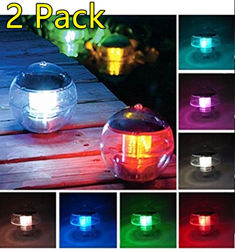 &652882 Pack&65289ecbuy Outdoor Solar Waterproof Color Changing Led Floating Lights Ball Pond Path Landscape Lamp Ball For