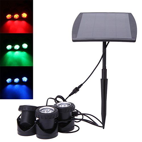 Ablevel Solar Energy Powered Led Spotlight Available For Outdoor Garden Pool Pond Waterproof Spot Lamp Light Rgb