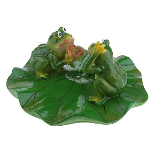 LOVIVER Floating Lotus Leaf and Frog Animal Ornament Craft Garden Pond Decoration - Dating as described