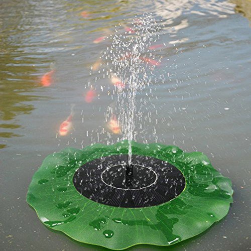 Teekini Solar Floating Lotus Leaf Fountain Water Pump Garden Pond Decoration