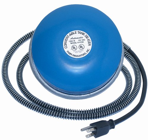 Farm Innovators Model H-418c 2-in-1 Cast Aluminum Convert-able Plastic Tank De-icer 1250-watt