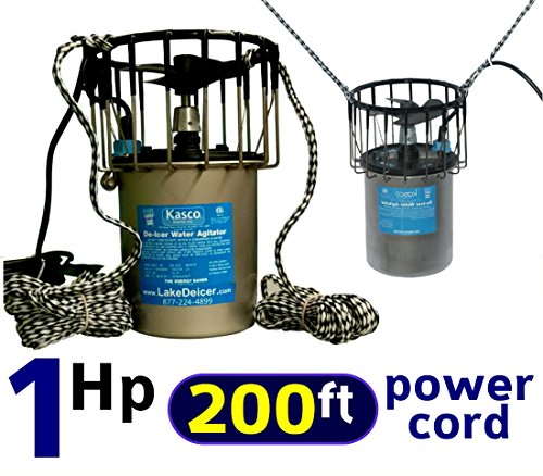 1 Hp Kasco Marine De-icer with 200 Long Power Cord 110v Lake Pond Deicer Bubbler Water Agitator  Circulator