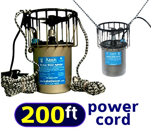 34 Hp Kasco De-icer with 200ft Long Power Cord - Lake Pond Deicer Bubbler Water Agitator  Circulator