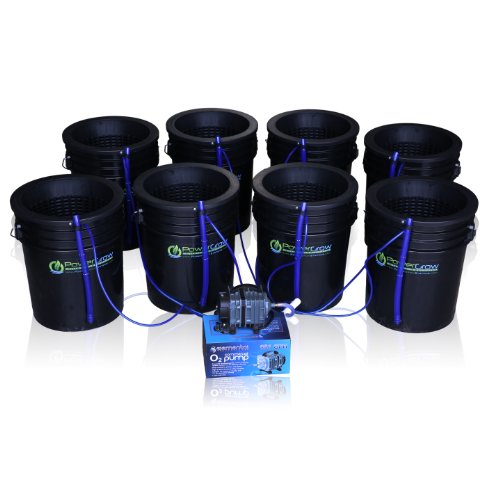 Deep Water Culture dwc Hydroponic Bubbler 8 Bucket Kit With 10&quot Lids By Powergrowreg Systems
